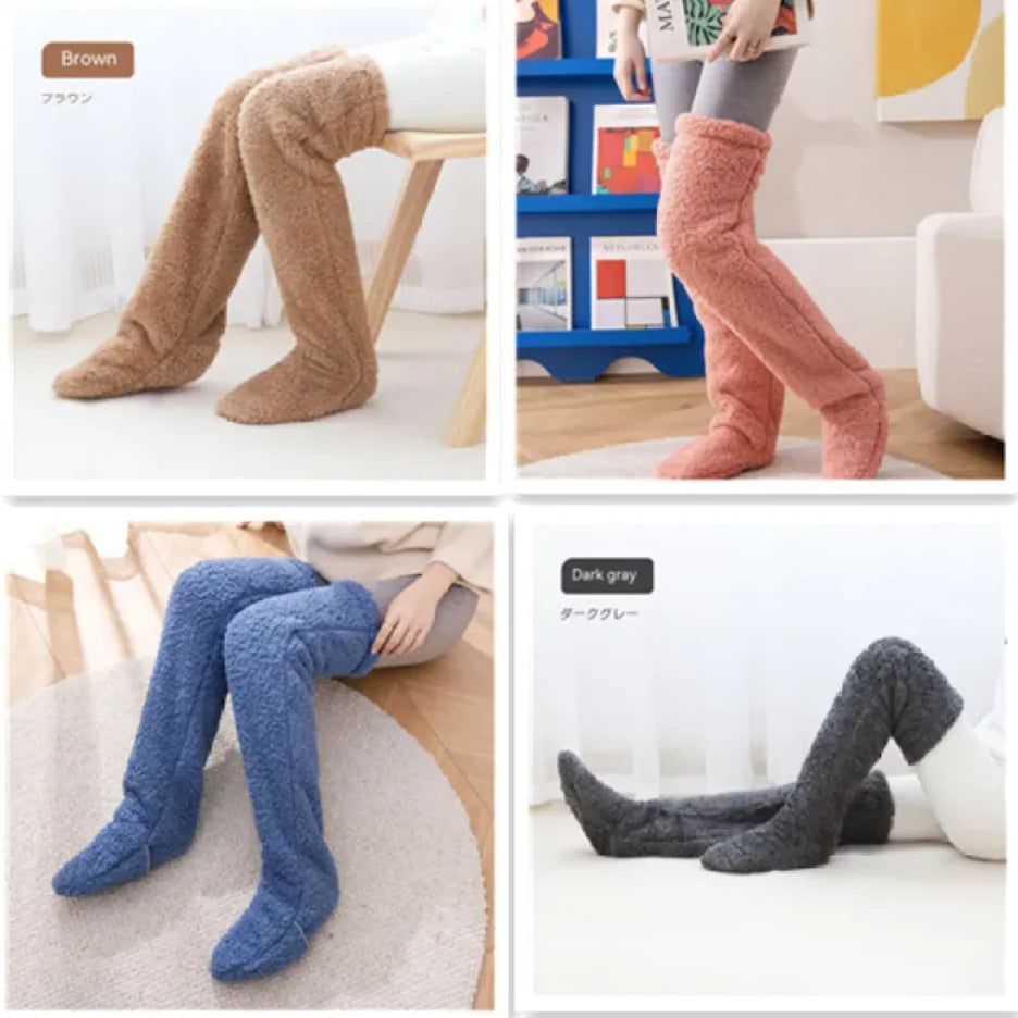 Fuzzy Over Knee High Winter Warm Socks Rieworkes