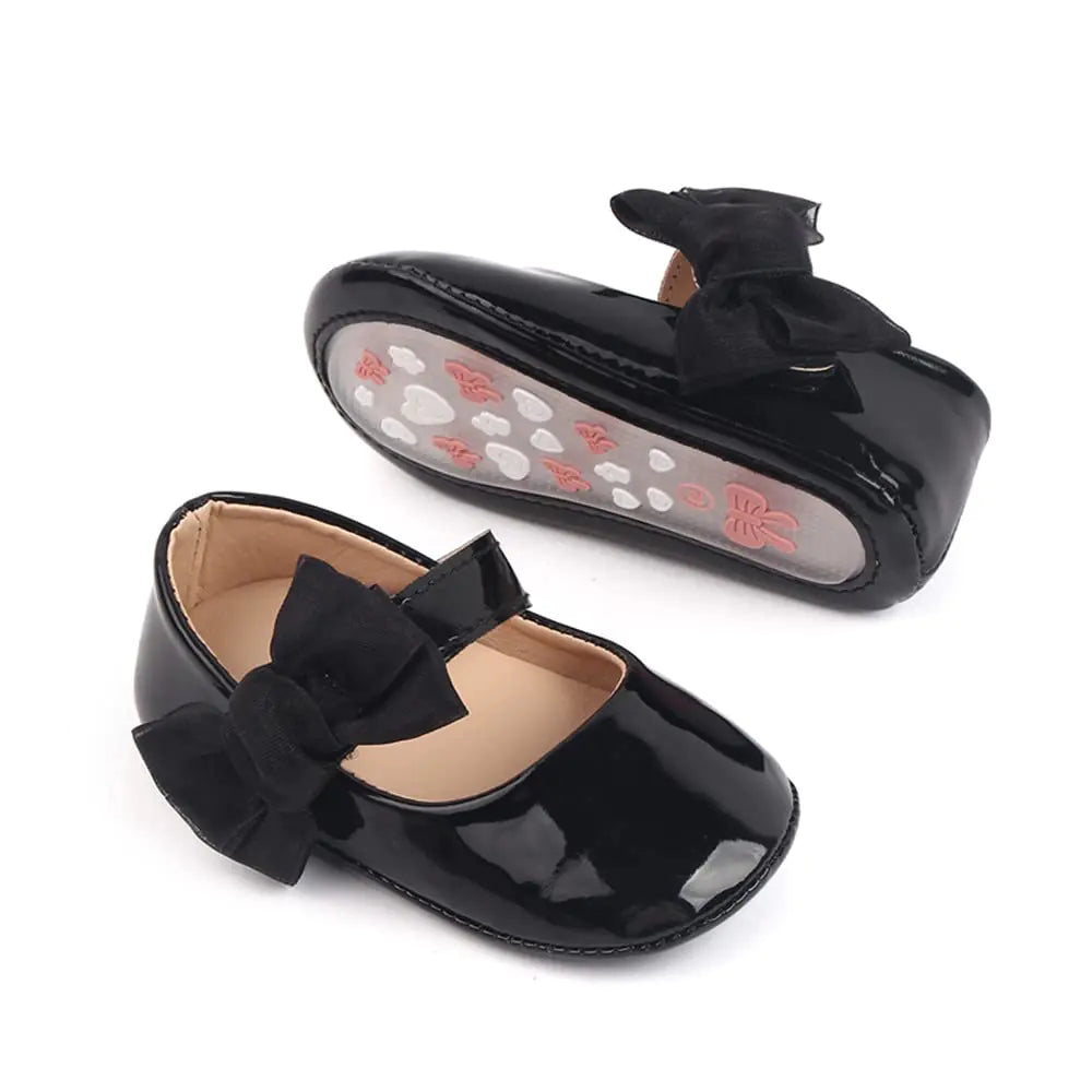 Meckior Infant Baby Girls Soft Sole Bowknot Princess Wedding Dress Mary Jane Flats Prewalker Newborn Light Baby Sneaker Shoes 6-12 Months Infant B05/Black Rieworkes