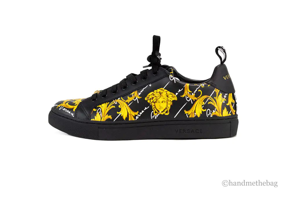 Versace Low Top Leather Vitello St. Barocco Sneakers Mimarta