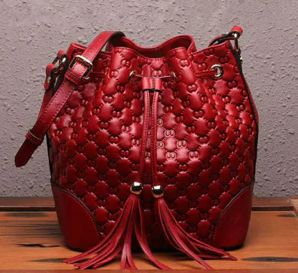 Vintage Leather Bucket Bag for Women - Versatile Design Rieworkes