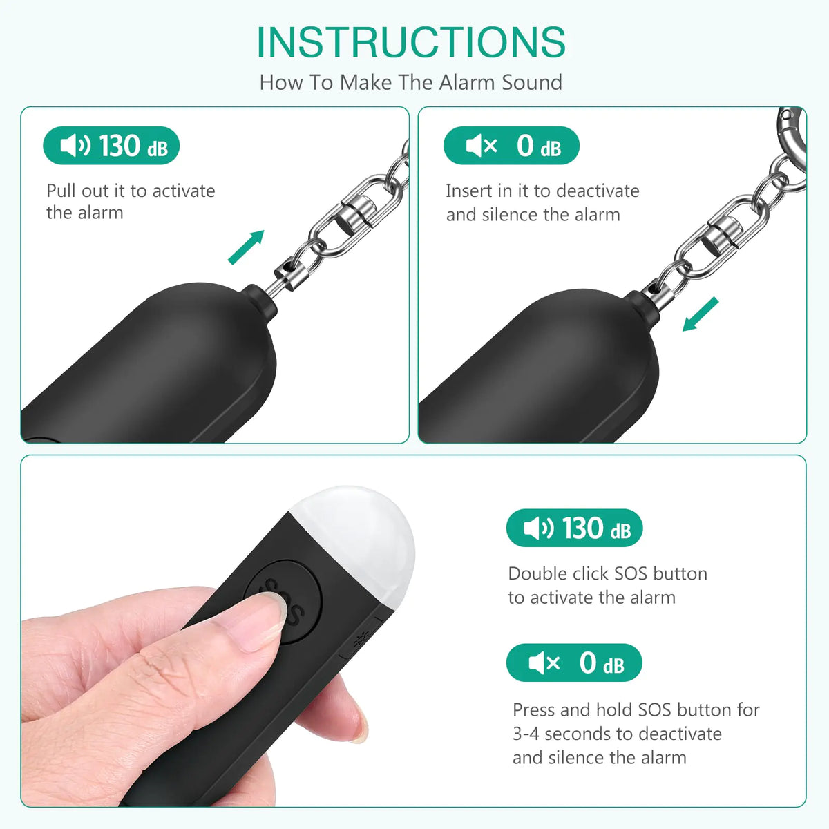 Women's Self Defense Emergency Alarm Keychain Rieworkes