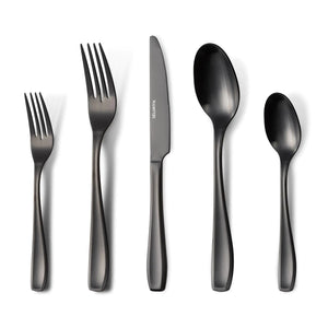 SELUKIYA Silverware Set for 4 20 Piece Heavy Duty Stainless Steel Flatware Set Satin Finish Cutlery Utensil Set Dinner Fork Knife Spoon Tableware Set for Home Kitchen Dishwasher Safe Matte Black Mimarta