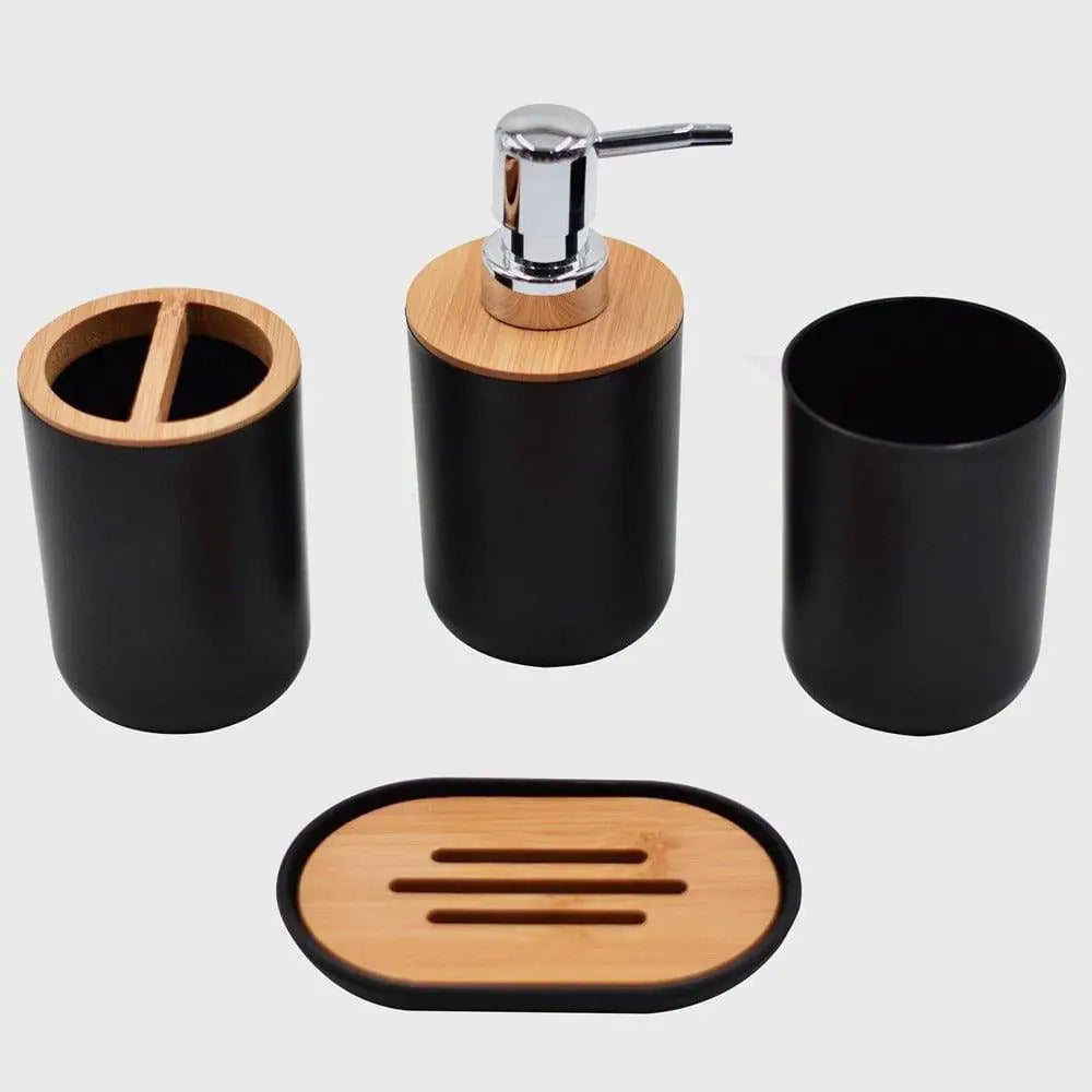 Light Luxury Bamboo Wood Bathroom Set Rieworkes