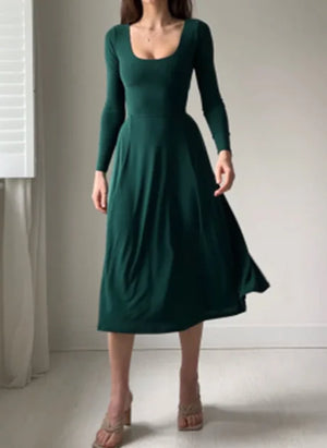 Women Elegant Long Sleeves Dress Mimarta