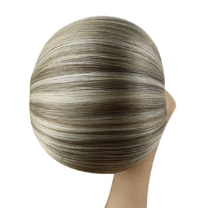 Full Shine Clip in Human Hair Extensions 20 Inch Seamless Clip in Hair Extensions Straight Remy Hair Cool Taupe Ombre Highlight Blonde Damage Free Hair Extensions Clip ins 20 Inch(Pack of 1) #7/800/7 Cool Taupe Mix Blonde Rieworkes