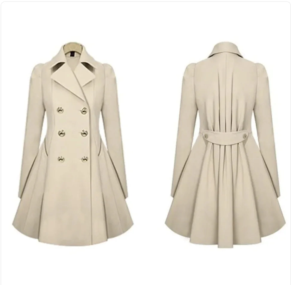 Double-Breasted Coat with Fold-Over Collar Rieworkes