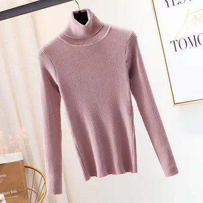 Women's Fitted Turtleneck Sweater for Fall/Winter Mimarta