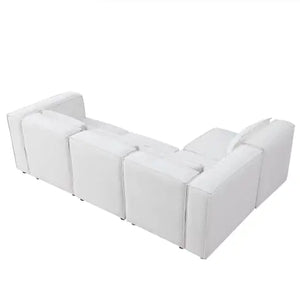 Modular Sofa BEIGE Chenille Fabric, Simple And Grand, The Seat And Back Is Very Soft. This Is Also A KNOCK DOWN Sofa Rieworkes