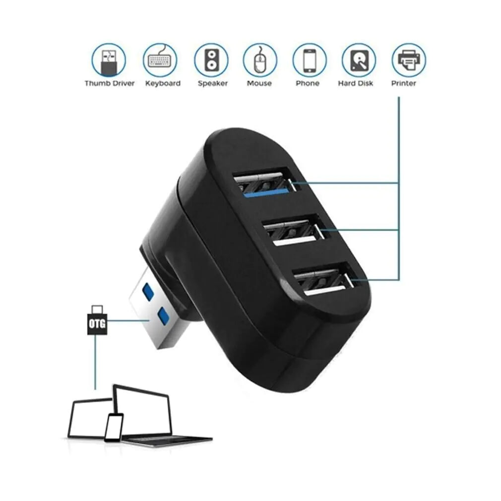 High Speed 3 Port USB 3.0 Multi HUB Splitter Expansion Desktop PC Laptop Adapter Rieworkes