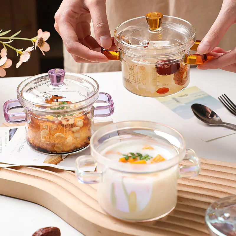 Heat Resistant Borosilicate Glass Soup Pot for Noodles Mimarta