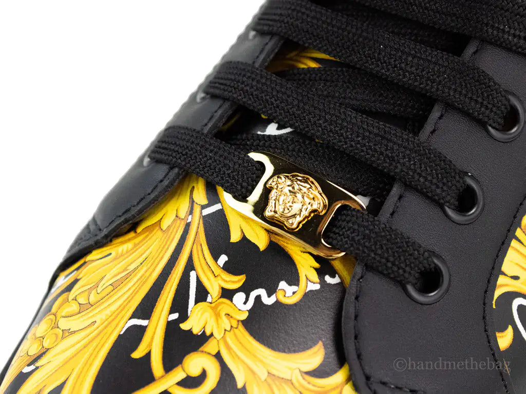 Versace Low Top Leather Vitello St. Barocco Sneakers Mimarta