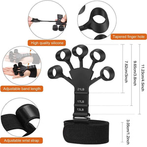 1pcs Silicone Gripster Grip Strengthener Finger Stretcher Hand Grip Trainer Gym Fitness Training And Exercise Hand Strengthene - Rieworkes
