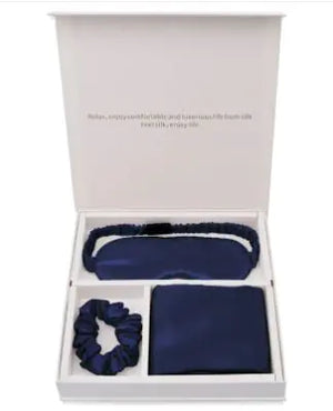 Luxury Silk Sleep Gift Set: Eye Mask, Pillowcase & Scrunchie in Gift Box Mimarta