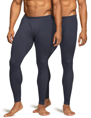 TSLA Mens Thermal Underwear Pants Heated Warm Fleece Lined Long Johns Leggings Winter Base Layer Bottoms Thermal Fly-Front 2pack Dark Grey X-Large Mimarta