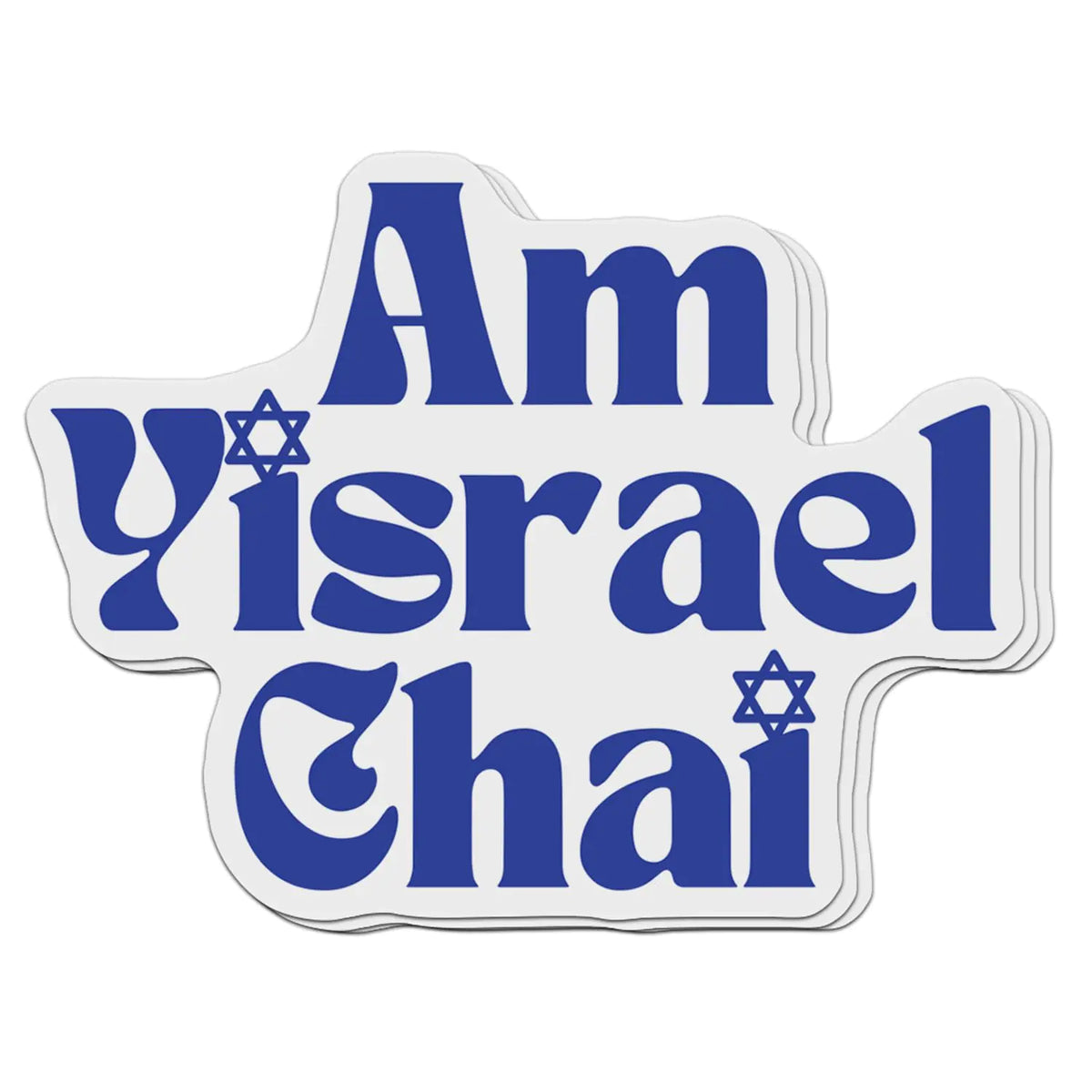 (Pack 3 Stickers) Am Yisrael Chai Sticker Jewish Judaism Hanukkah Decor Gift Proud Israel Waterproof Decal Stickers for Phone Water Bottles Car Laptop 2" Mimarta