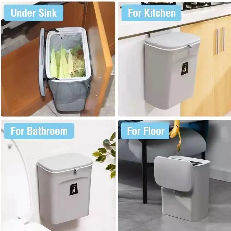 Kitchen Trash Can Kitchen Waste Bin Kitchen Garbage Cans Recycle Rubbish Bin for Kitchen Dustbin Garbage Bin Trash Bin Trashcan Rieworkes