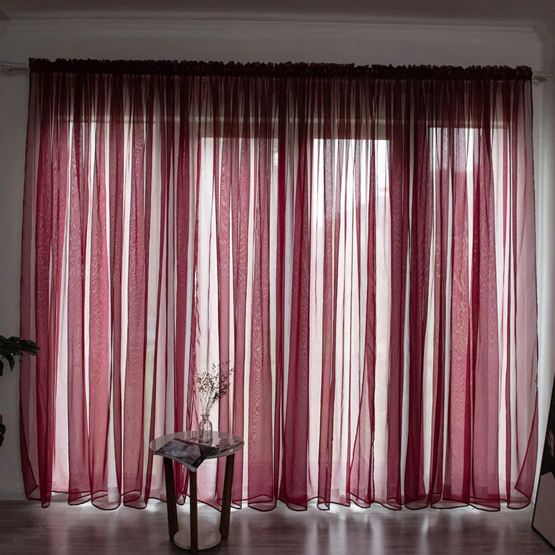 Simple And Modern Balcony Solid Color Gauze Curtain Rieworkes