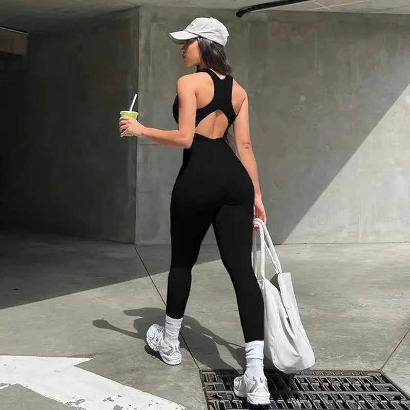 Women's Sleeveless Bodycon Yoga Jumpsuit Rieworkes