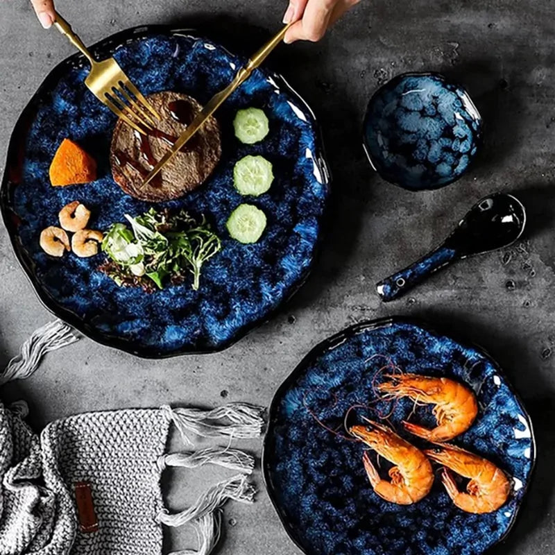 Retro Porcelain Dinner Plates Rieworkes