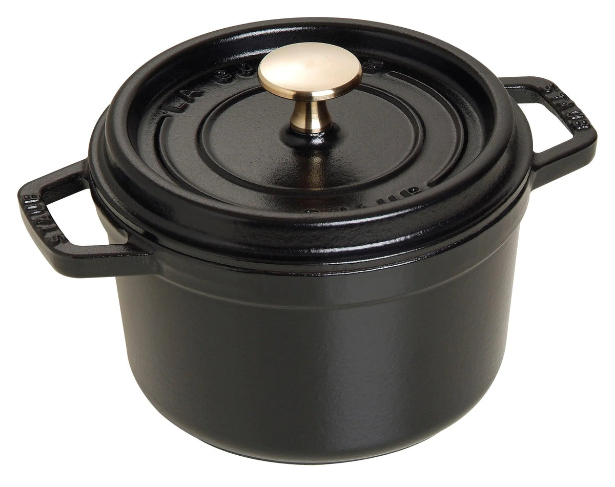 staub La Cocotte Round 40509-480 Pico Cocotte Round Black 6.3 inches (16 cm) Small Both Handed Casting Enameled Pot Induction Compatible Japanese Authentic Product Mimarta
