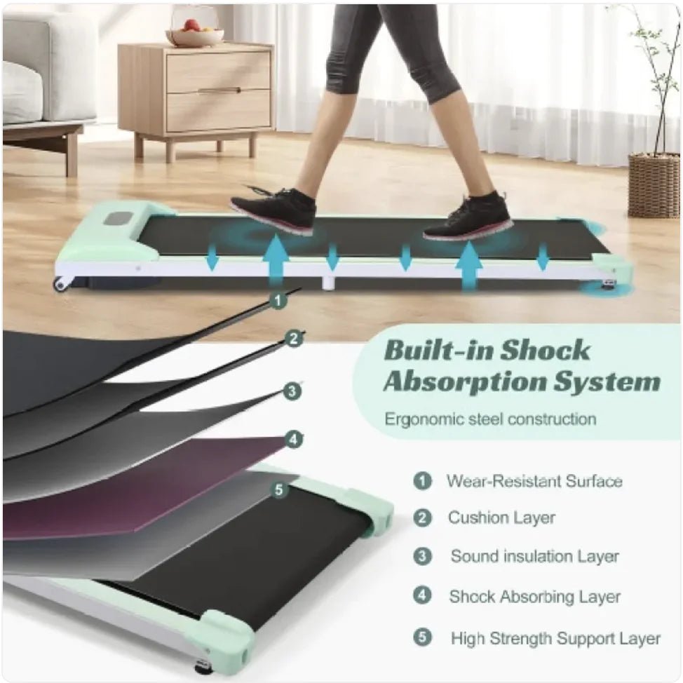 2 - in - 1 Under Desk Electric Treadmill 2.5HP with Remote Control & Display for Home, Office, and Gym - Rieworkes