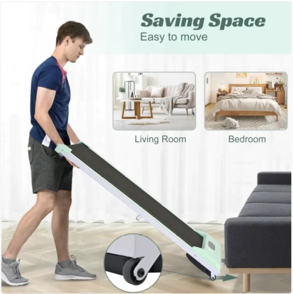 2 - in - 1 Under Desk Electric Treadmill 2.5HP with Remote Control & Display for Home, Office, and Gym - Rieworkes