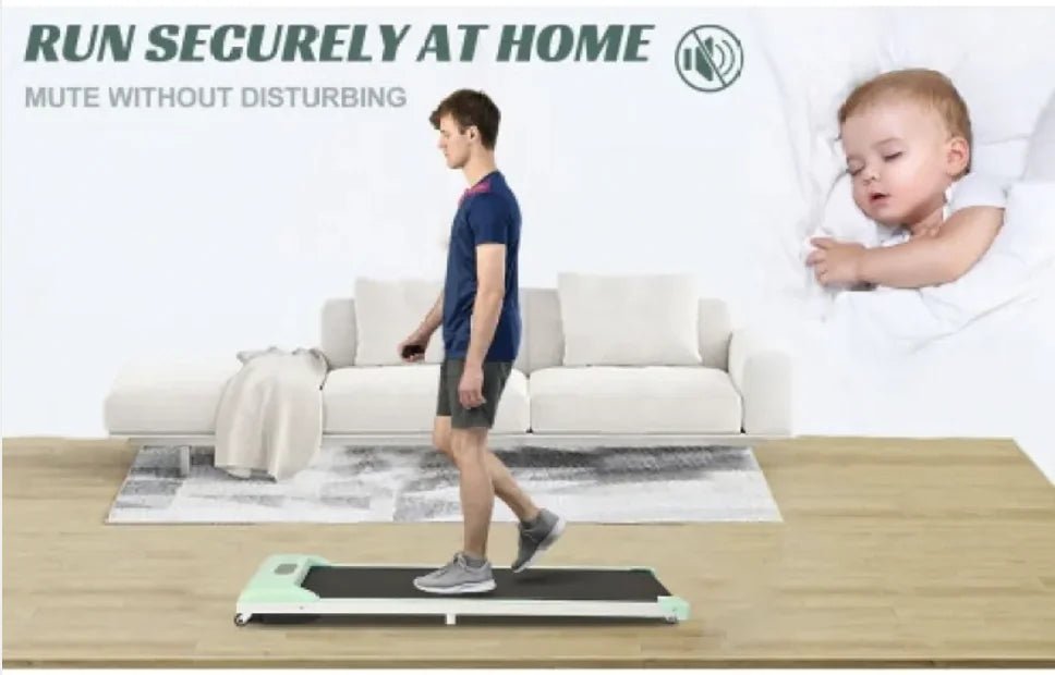 2 - in - 1 Under Desk Electric Treadmill 2.5HP with Remote Control & Display for Home, Office, and Gym - Rieworkes