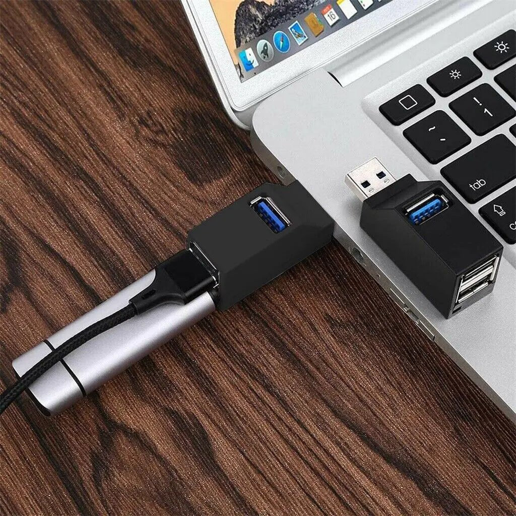 2 Pcs 3 Port USB 3.0 Hub Portable High Speed Splitter Box For PC Notebook Laptop - Rieworkes