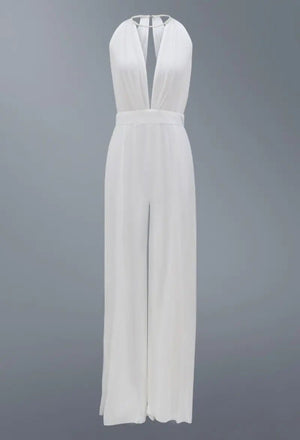 2022 New Luxury Women's Sexy Deep V Halter Jumpsuit - Rieworkes