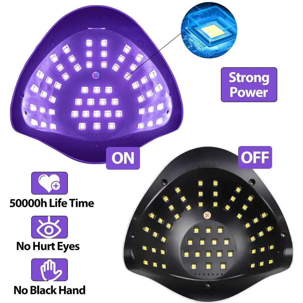 220W Nail Dryer LED Lamp UV Light Polish Gel Curing Machine Electric Manicure - Rieworkes