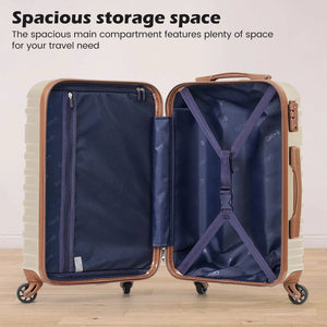 Coolife Suitcase Set 3 Piece Luggage Set Carry On Hardside Luggage with TSA Lock Spinner Wheels (Pink, 3 piece set (DB/TB/20)) Pink 3 piece set (DB/TB/20) Rieworkes