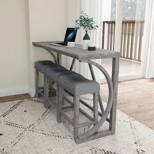 Bar Table Set With Power Socket, Bar Table And Chair Set For Living Room, Dining Room, Games Room Rieworkes