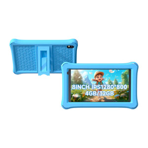 Kids Tablet 8 inch Toddler Tablet Android Kids Tablet 4GB RAM 32GB ROM 8 inch IPS Touchscreen 1280x800 Iwawa and Parental Controls Kids Tablet  WiFi Dual Camera Bluetooth Shockproof Case Mimarta