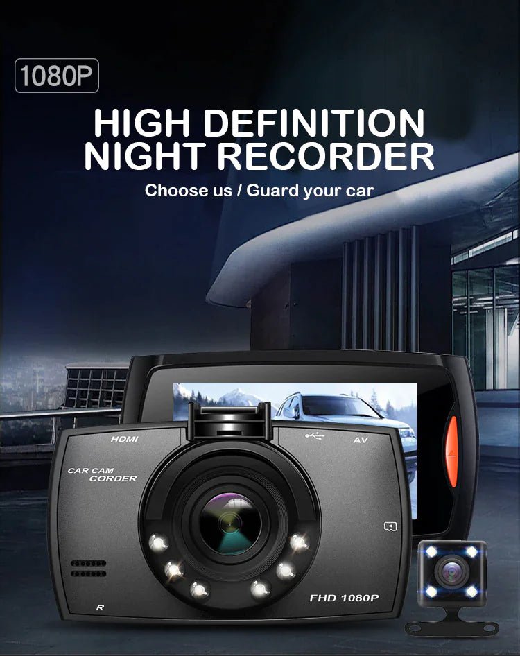 2.7'' Full HD 1080P Dash Cam Car DVR Front & Rear Camera Night Vision G - Sensor - Rieworkes