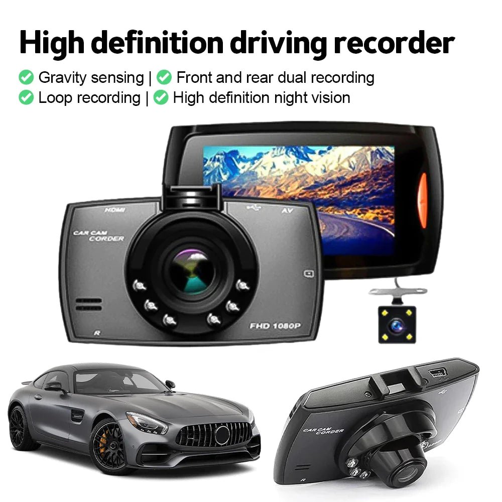 2.7'' Full HD 1080P Dash Cam Car DVR Front & Rear Camera Night Vision G - Sensor - Rieworkes