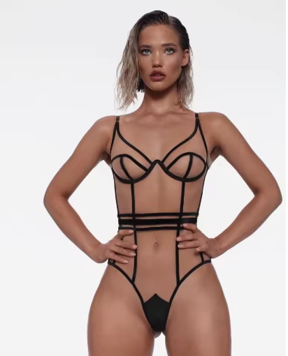 Backless Mesh Splicing Sleeveless Jumpsuit Mimarta