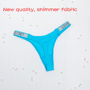 Low Waist Rhinestone Thong Panties for Women Fitness Mimarta