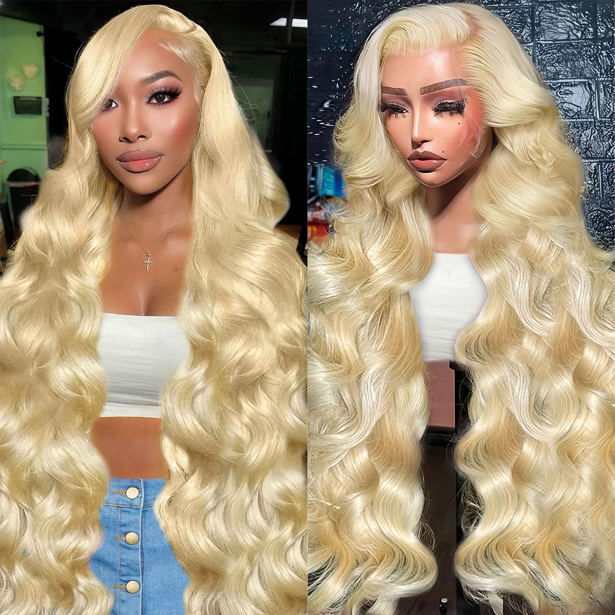 Ruaswey Blonde Wig Human Hair 613 13x6 Lace Front Wig Human Hair 200 Density Blonde HD Lace Front Wigs Human Hair Pre Plucked Body Wave Human Hair Lace Front Wigs 613 Frontal Wigs Human Hair 24 Inch Mimarta