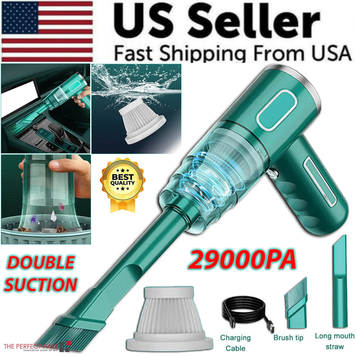 29000PA Cordless Hand Held Vacuum Cleaner Mini Portable Car Auto Home Wireless - Rieworkes
