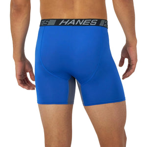 Hanes Men’s Total Support Pouch Boxer Briefs, X-Temp Cooling, Moisture-Wicking Underwear, Regular, Long-leg and Trunk, 3-Pack Regular Leg Large Regular Leg - Marled Rieworkes