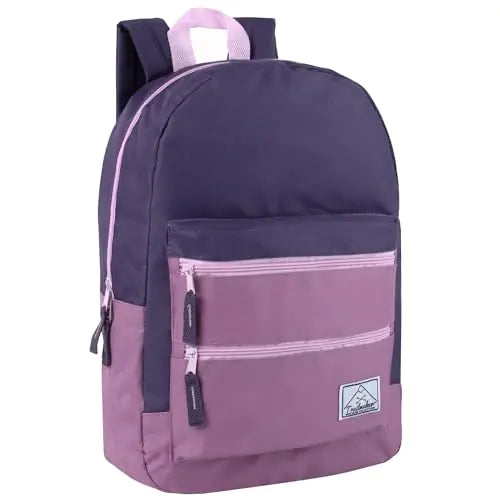 Trail maker Multi Pocket Multicolor Backpack with Adjustable Padded Straps (Purple) Rieworkes