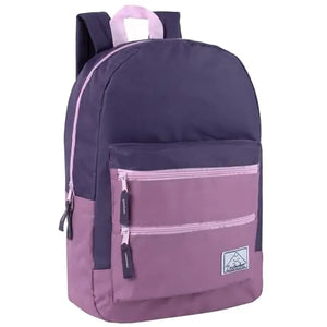 Trail maker Multi Pocket Multicolor Backpack with Adjustable Padded Straps (Purple) Rieworkes