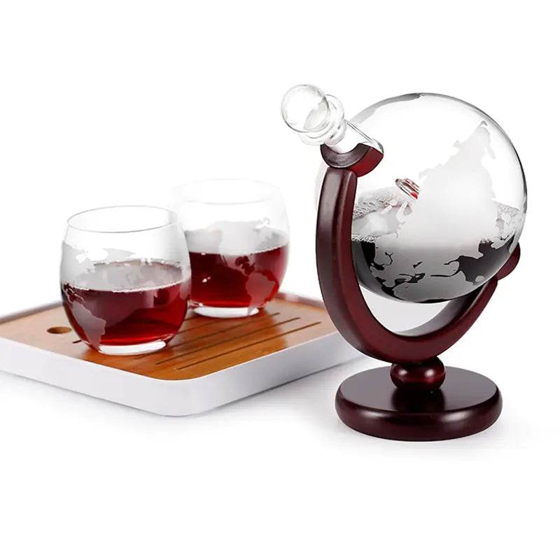 Whiskey Decanter Globe Wine Aerator Glass Set Rieworkes