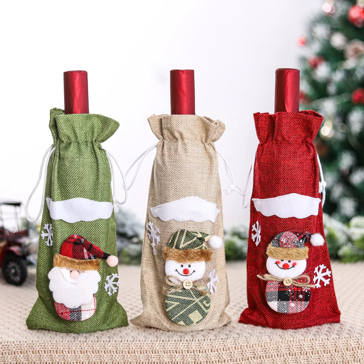 Festive Christmas Wine Bottle Covers Set Rieworkes