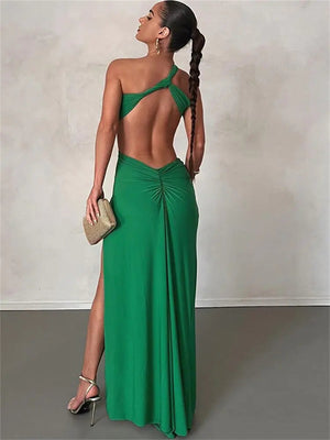 Elegant Vintage Gradient Cut-Out Dress Rieworkes