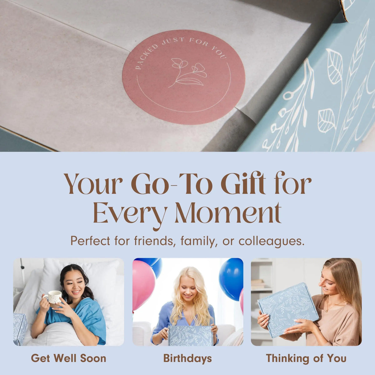 Get Well Gift Box USDA Organic Get Well Soon Self Care Package for Women Fluffy Rieworkes