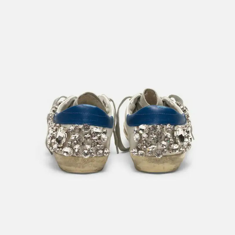 Star Old White Shoes with Diamonds Rieworkes