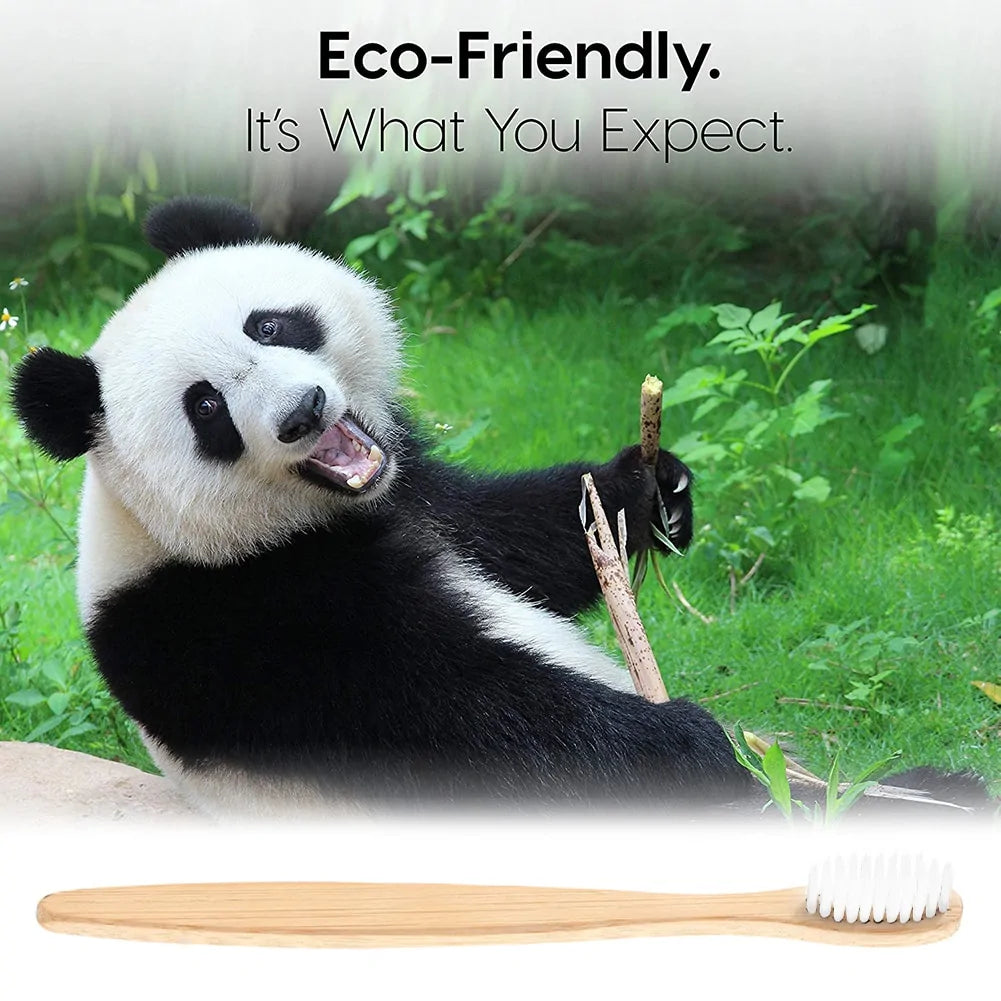 Natural Bamboo Toothbrush Flat Bamboo Handle Soft Bristle Toothbrush Rieworkes