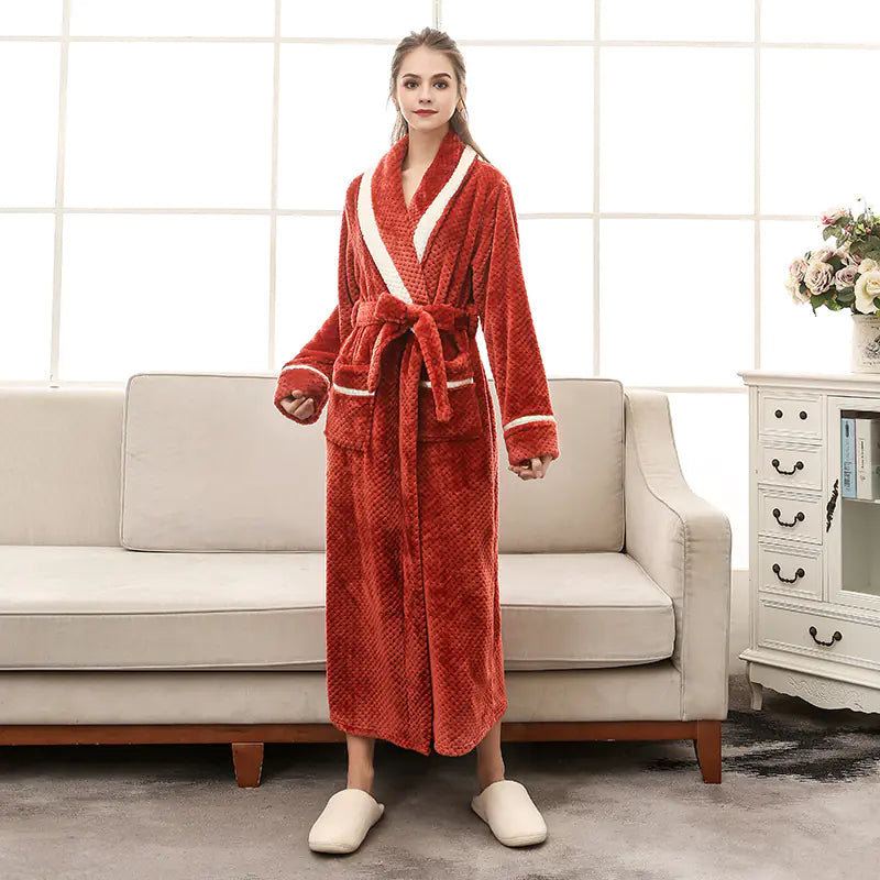 Winter Couple Pajamas and Bathrobe Set for Women Mimarta