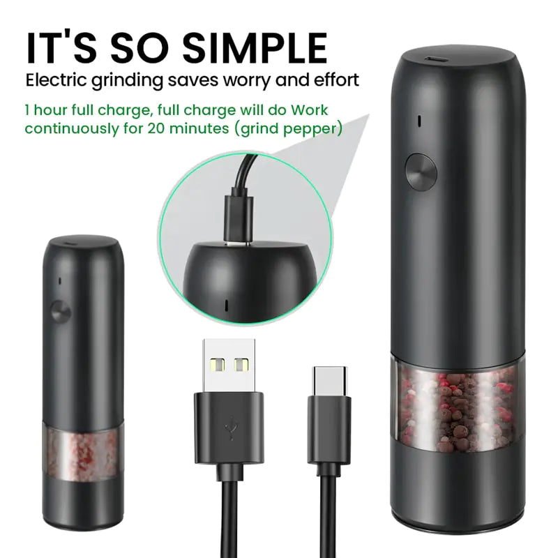 Electric Automatic Pepper And Salt Grinder Rieworkes